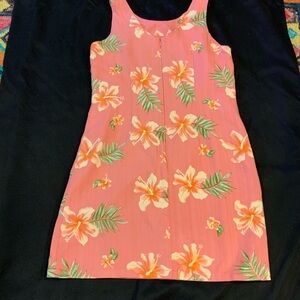Floral Pink Mini Dress Silk